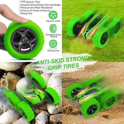 Miniatura 4 de Coche de control remoto RC Coche de acrobacias reloj Sensor de gestos Coche 4WD de doble cara rotación de 360 grados volcable recargable Coche