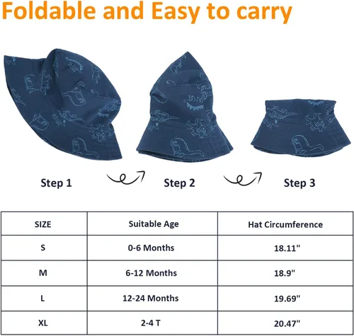 Miniatura 5 de Sombrero de sol para bebé, para verano, playa, protección solar UPF 50+, sombrero de ala ancha para niños pequeños