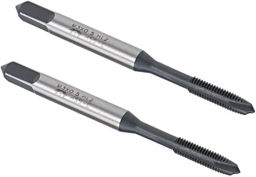 Miniatura 9 de uxcell Grifo de roscado de punto espiral M2.5 x 0.45, tolerancia H2 de acero de alta velocidad recubierto TICN, vástago redondo con extremo