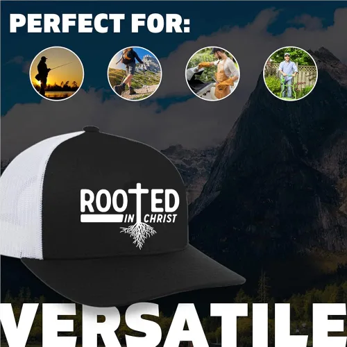 Miniatura 2 de Sombrero de camionero con diseño de cruz de fe cristiana para hombre