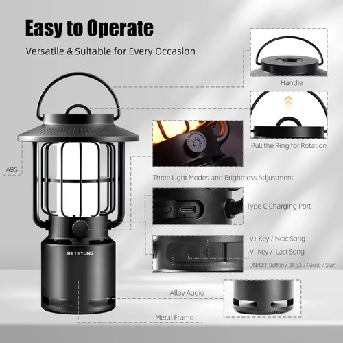 Miniatura 7 de Altavoces para exteriores Bluetooth impermeables, 10 W, inalámbrico, portátil, altavoz con luz de llama LED con atmósfera de antorcha