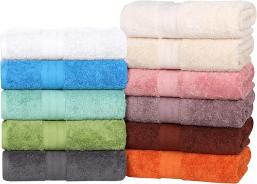 Miniatura 8 de Superior Juego de 2 toallas de baño de fibra larga 100% algodón peinado de 27.64 oz/m², para baño, ducha, cocina, súper suave, afelpado, altamente
