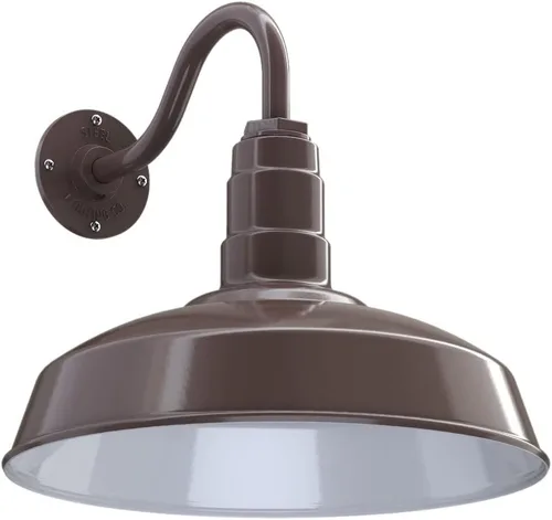 Miniatura 88 de Steel Lighting Co. Gardena - Luz de granero Montaje en pared al aire libre Cúpula de 16 pulgadas Cuello de cisne de 16 pulgadas Luz