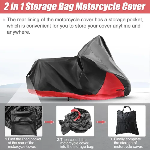 Miniatura 2 de X AUTOHAUX Funda impermeable para motocicleta 2 en 1, protector de lluvia y polvo para Harley Street Glide FLHX Road Glide FLTRX 1250 Sportster S