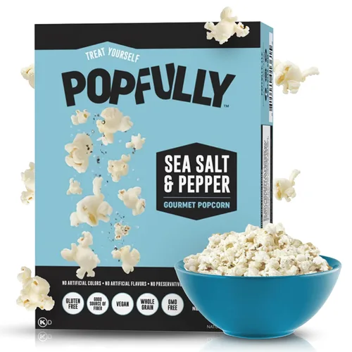 Miniatura 13 de POPFULLY Palomitas 94% libres de grasa totalmente explotadas, bolsas para compartir, sabor a mantequilla ligera, gran explosión, bolsas