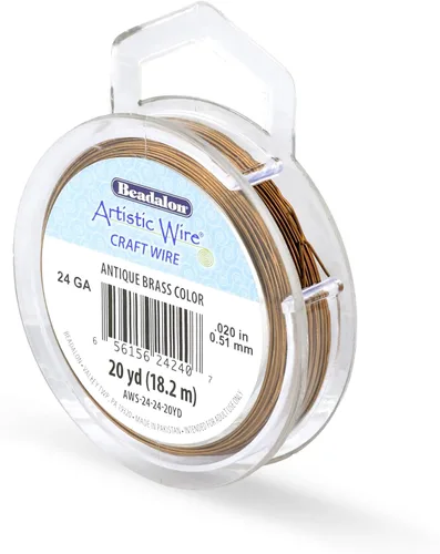 Miniatura 105 de Artistic Wire, alambre para manualidades de calibre 22 bañado en plata, resistente a las manchas, color cobre, blanco, 9,1 m