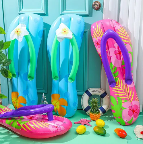 Miniatura 2 de JellyArch 4 pantuflas inflables para tabla de surf de 36 pulgadas, flotadores inflables para piscina, decoraciones de fiesta hawaiana Luau