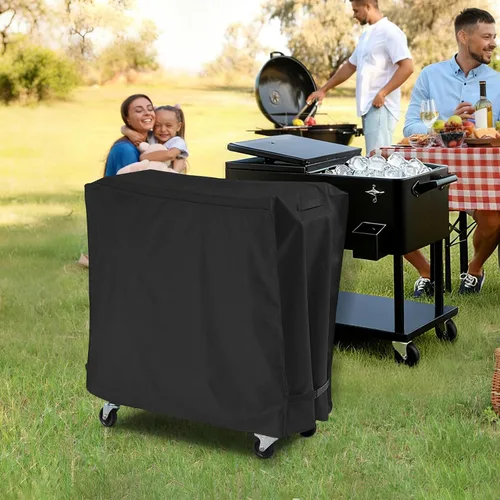 Miniatura 5 de AKEfit Cubierta para Carrito Enfriador de Patio, Cubierta Impermeable para Carrito de Hielera que se Ajusta a Hieleras Rodantes de Patio para Negro
