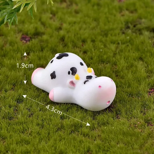 Miniatura 7 de 6 piezas de figuras de vaca para niños, lindos juguetes de animales, decoración de pasteles, vaca, hada, jardín, figuritas en miniatura, colección