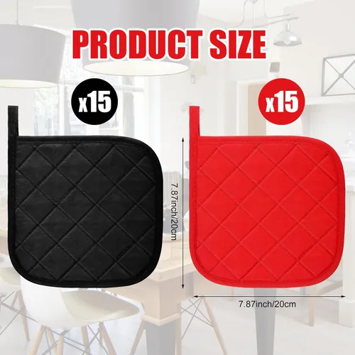 Miniatura 2 de Uiifan 30 soportes para ollas de algodón para cocina, lavables, resistentes al calor, almohadillas calientes para cocinar y hornear, 7.87 x 7.87 x