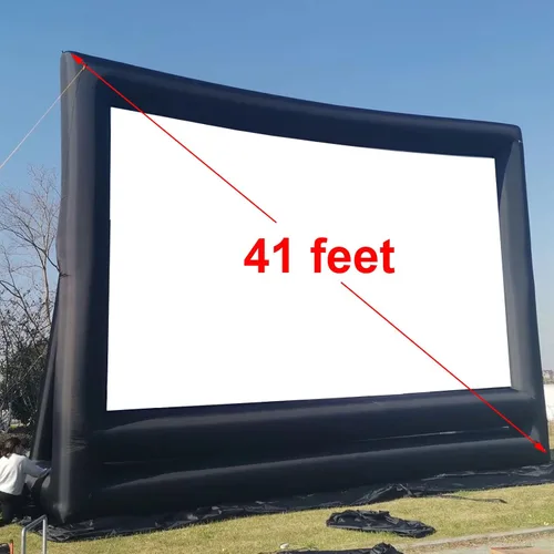 Miniatura 8 de Pantalla de película inflable de 28 pies para exteriores, proyección frontal y trasera, pantalla de proyector portátil para escuela, iglesias