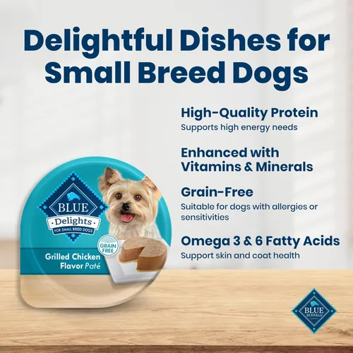 Miniatura 3 de Blue Buffalo Delicias Copa de alimentos de perro mojada de la raza pequeña para adultos naturales, sabor a la parrilla de pollo en jugo sabroso