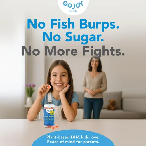Miniatura 5 de GOJOY Kids Gomitas de Omega 3 DHA – Sin eructos de pescado, sin azúcar – Apoyo al cerebro, ojos y sistema inmunológico – Omega-3 de origen vegetal