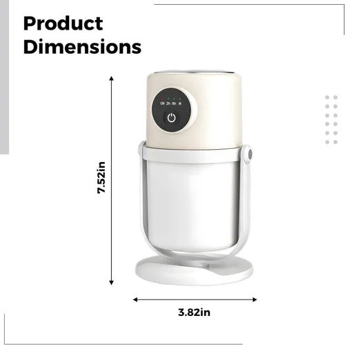 Miniatura 5 de Mini humidificador USB de escritorio, 9.5 fl oz, portátil de doble pulverización, humidificador de plantas beige, con luz nocturna cálida