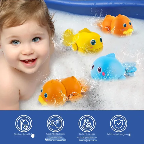 Miniatura 3 de Dwi Dowellin Juguetes de Baño para Niños Pequeños, Juegos Magnéticos de Pesca para Niños, Juguetes de Bañera, Juguetes de Agua Flotantes sin Moho