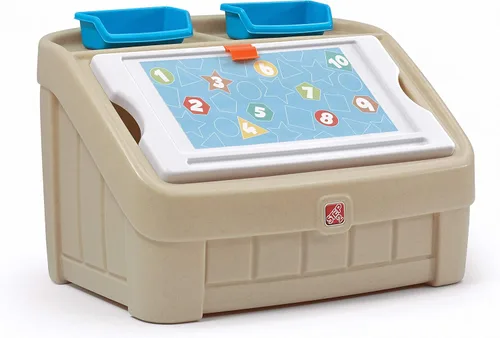 Miniatura 9 de Step2 Caja de juguetes y tapa de arte 2 en 1, contenedor y organizador de juguetes para niños, caballete y cofre en uno, hecho de plástico duradero