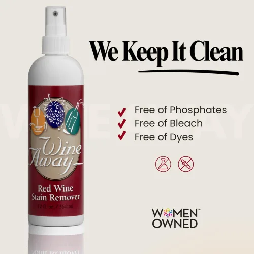 Miniatura 5 de Wine Away Paquete de spray removedor de manchas de vino tinto, solución limpiadora de tela, tapicería y alfombras, elimina manchas de vino y manchas