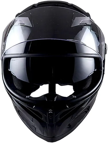 Miniatura 6 de 1STorm - Casco integral para motocicleta, de calle, con doble visera/parasol, negro brillante mecánico, talla pequeña (20.9/21.3 pulgadas)