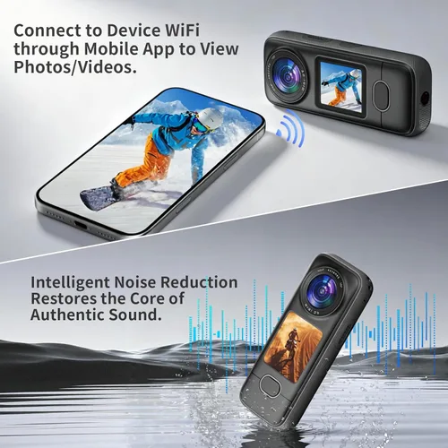 Miniatura 5 de Cámara de acción 4K, 3.5 horas de duración de la batería, grabación manos libres, cámara de vlogging portátil IPX6 impermeable con pantalla HD