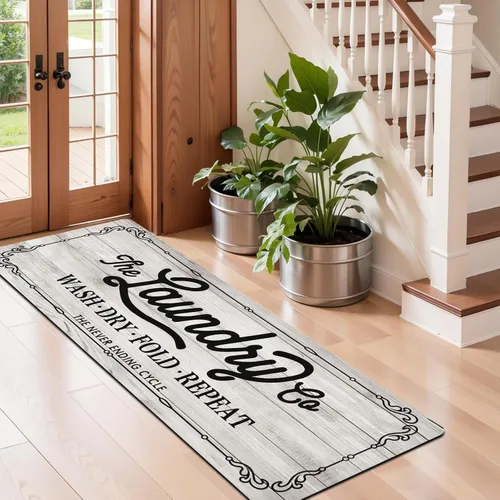 Miniatura 6 de Pauwer - Alfombra de corredor para lavandería de 20"x60", impermeable, de goma, antideslizante, alfombra de cocina para piso, lavable, alfombra