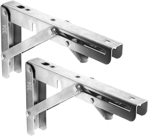 Soportes de estante triangulares de acero inoxidable 304 plegables, soporte flotante para estanterías, soportes de estantería para mesas de