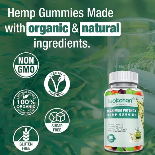 Miniatura 7 de (3 Packs) Hemp Gummies High Potency for Pain, Sleep, Anxiety - Extra Strength Supplement with Pure Hemp Oil Extract - 100% Natural Bear Hemp Gummy