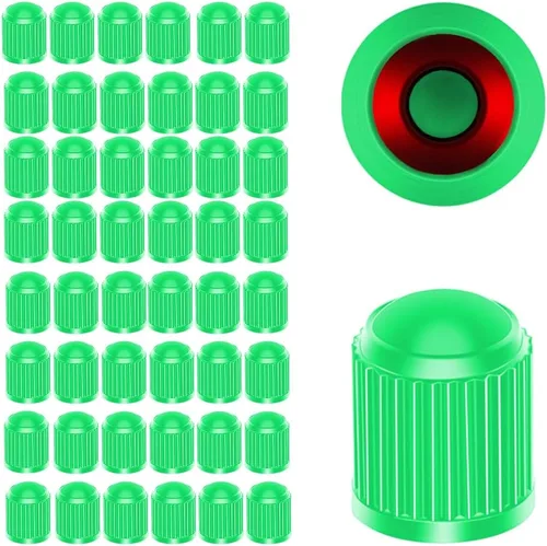 Miniatura 17 de Ziciner 25 tapas de vástago de válvula de neumático, tapa de válvula de neumático de plástico para autos con sello de goma O, cubiertas de vástago