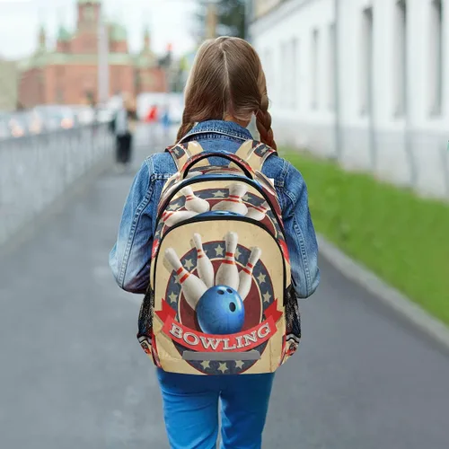 Miniatura 6 de Mochila escolar para laptop, mochila casual para adolescentes, niñas, mujeres, niños, hombres, universidad, viajes, Bola de bolos, Mochilas Daypack