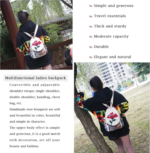 Miniatura 42 de HUANGGUOSHU Mochila de algodón tejida de algodón bohemio con bordado de lona estilo bohemio con múltiples bolsillos retro linda mochila cartera