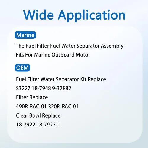 Miniatura 3 de Reemplaza el separador de agua de combustible con filtro de combustible YINNCKE S3227 con cuenco transparente para motor fuera de borda marino