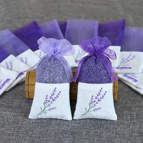 Miniatura 2 de DOITOOL Paquete de 25 bolsas de lavanda de 6.49 x 2.83 pulgadas, bolsas de fragancia de organza con cinta para fragancia del hogar, ambientador