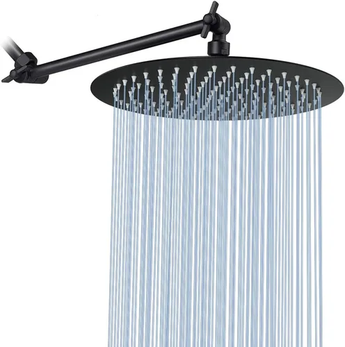 Miniatura 8 de NearMoon Cabezal de ducha de lluvia con brazo ajustable de 11 pulgadas, ducha de lluvia de acero inoxidable de alta presión, diseño ultrafino
