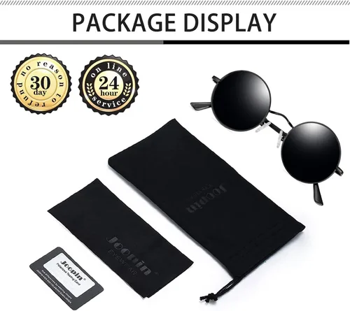 Miniatura 5 de Gafas de sol Joopin polarizadas, estilo Lennon, redondas, gafas de sol estilo hippy redondas para mujer y hombre