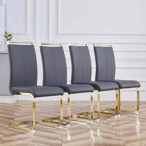 Miniatura 38 de Baysitone Juego de 6 sillas de comedor modernas, sillas laterales de comedor, sillas de cocina con asiento acolchado de piel sintética y respaldo