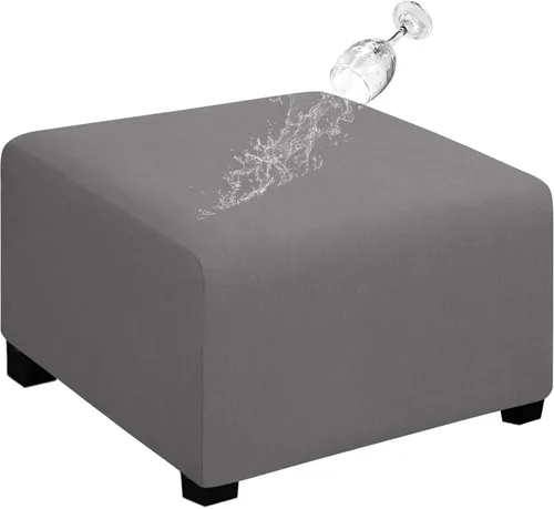 Miniatura 21 de Easy-Going Funda para Otomán Elástica 100% Doble Impermeable Rectangular Plegable Taburete de Almacenamiento Protector de Muebles Funda Suave