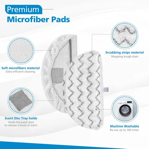 Miniatura 3 de Almohadillas para trapeador de vapor Bissell PowerFresh 1806 1544 1440 2075A 2685A 1940W 19404 Series, modelo 19402 19408 1940a 1940f 1940q 1940t