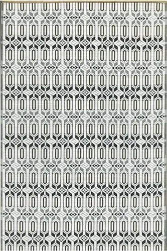 Miniatura 26 de Mad Mats® Alfombra geométrica para exteriores, tapete de plástico reversible (4 x 6 pies, tejido de cesta, piedra blanca)