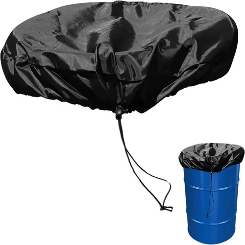 Cubierta de cubo de 55 galones, cubierta antipolvo, tela Oxford para exteriores, tapa protectora de barril con cordón ajustable para protección