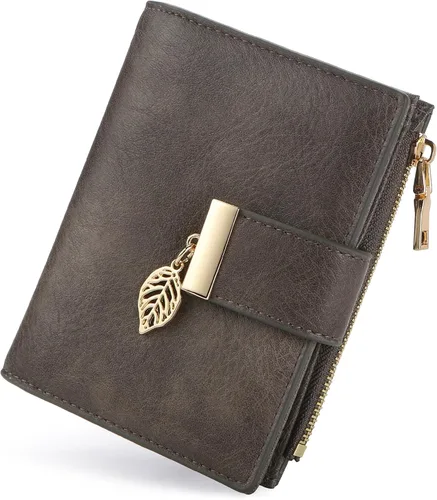 Miniatura 16 de yiijay Billetera pequeña para mujer, con bloqueo RFID, de piel, plegable, tarjetero para tarjetas de crédito para mujeres, cartera compacta