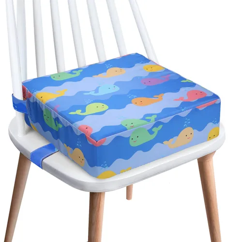 Miniatura 11 de Asiento elevador para niños pequeños para mesa de comedor, correas dobles más seguras lavables de 4 pulgadas, base antideslizante, asiento elevador