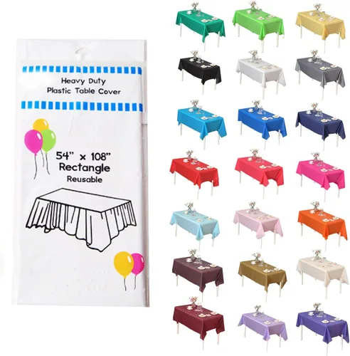 Miniatura 41 de Evershine - Mantel de plástico resistente y reutilizable, paquete de 12 unidades (redondo, 84 pulgadas, aguamarina)