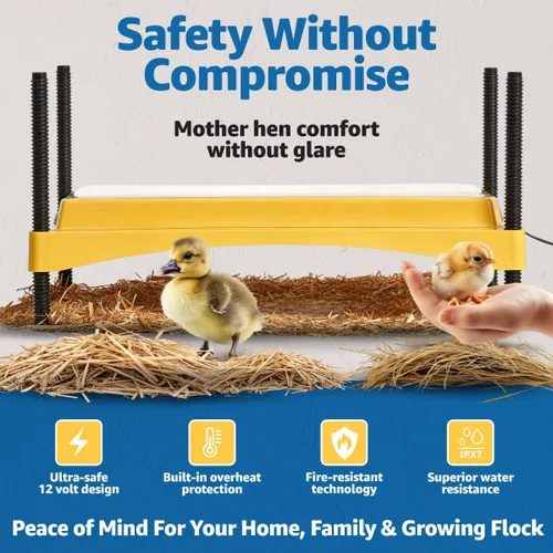 Miniatura 3 de Brinsea Ecoglow Safety 1200 - Plato para criar pollos o patitos, altura ajustable y ángulo, ideal para gallineros, aves de corral, calefacción