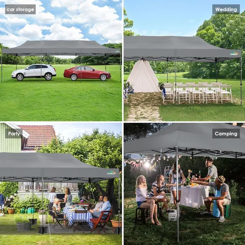 Miniatura 219 de COBIZI Tienda de campaña desplegable de 6.6 x 6.6 pies, toldo resistente, fácil de instalar, impermeable, para exteriores, fiestas, playa, jardín