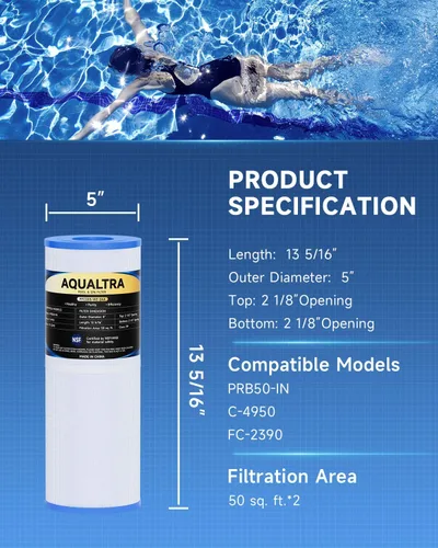 Miniatura 3 de AQUALTRA Filtro de spa compatible con PRB50-IN, C-4950, FC-2390, J200/J210/J220/J235/J245/J275, Guardian 413-212-02, 373045, filtro de bañera