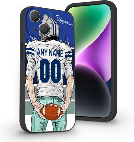 Miniatura 33 de Funda de fútbol personalizada con nombre y número para iPhone17 Air 16 15 Pro Max 14 13 Mini 12 11 Xs Max Xr SE3 8 7 6 Plus, silicona líquida