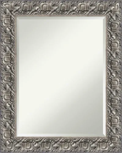 Miniatura 9 de Amanti Art Espejo de baño de madera, espejo de pared Luxor plateado para usar como espejo de tocador de baño sobre fregadero
