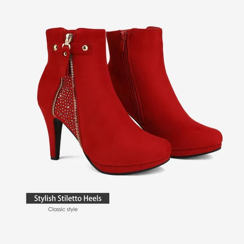 Miniatura 3 de Dream pairs - Botines altos de tacón grueso para mujer
