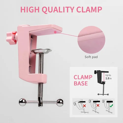 Miniatura 5 de FEELWORLD AMS1 Brazo de brazo de micrófono, soporte de brazo de micrófono ajustable con tornillo de 3/8 a 5/8 pulgadas, compatible con PM1 y otros