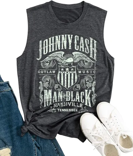 Miniatura 3 de Camiseta sin mangas con diseño de música country para mujer, estilo vintage de Nashville Tennessee con gráficos, de verano, casual, para vacaciones