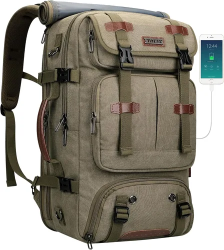 WITZMAN Mochila de Viaje para Hombres 40L Grande Equipaje de Mano Aprobado por Aerolíneas Convertible 3 en 1 Bolsas para Laptop Caben 17 pulgadas
